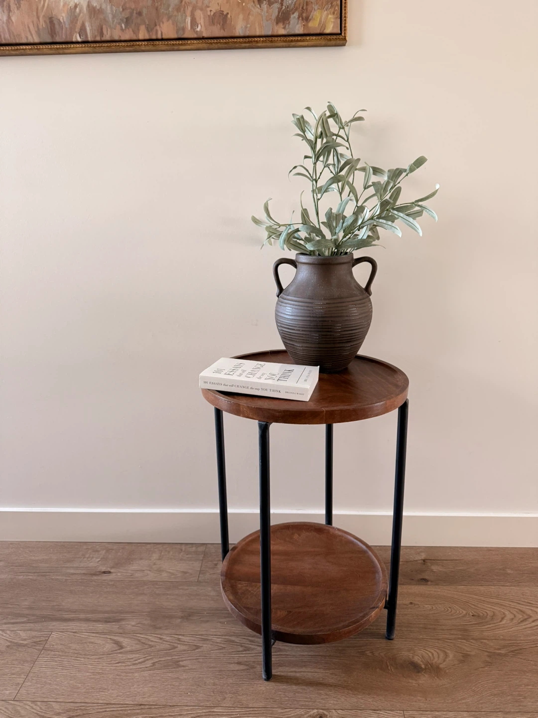 Round Wood Side Table - photo 2