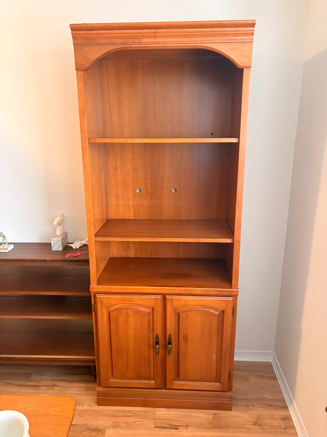 Three Wooden Bookcase with Cabinet - photo 3