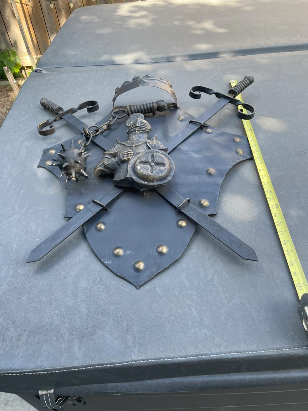 Medieval Knight Shield Wall Decor with Swords and Mace - photo 5