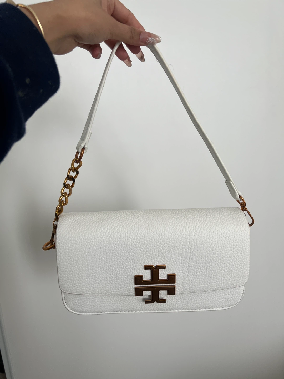 White TB Shoulder Bag