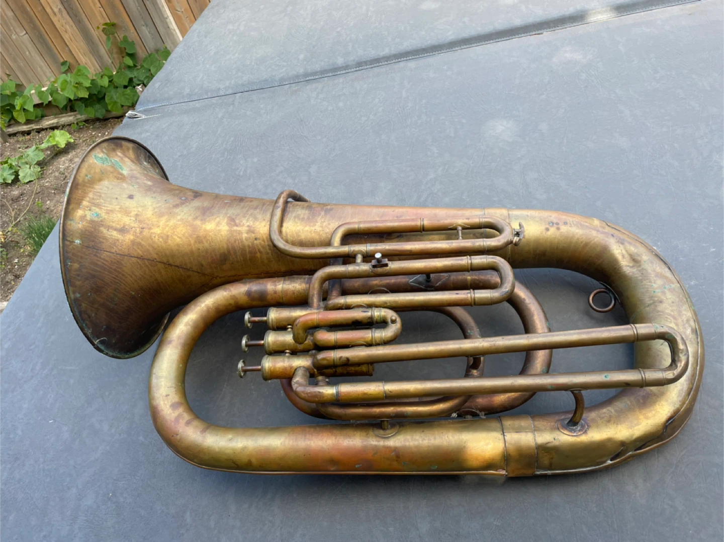 Antique Brass Baritone Horn - photo 2
