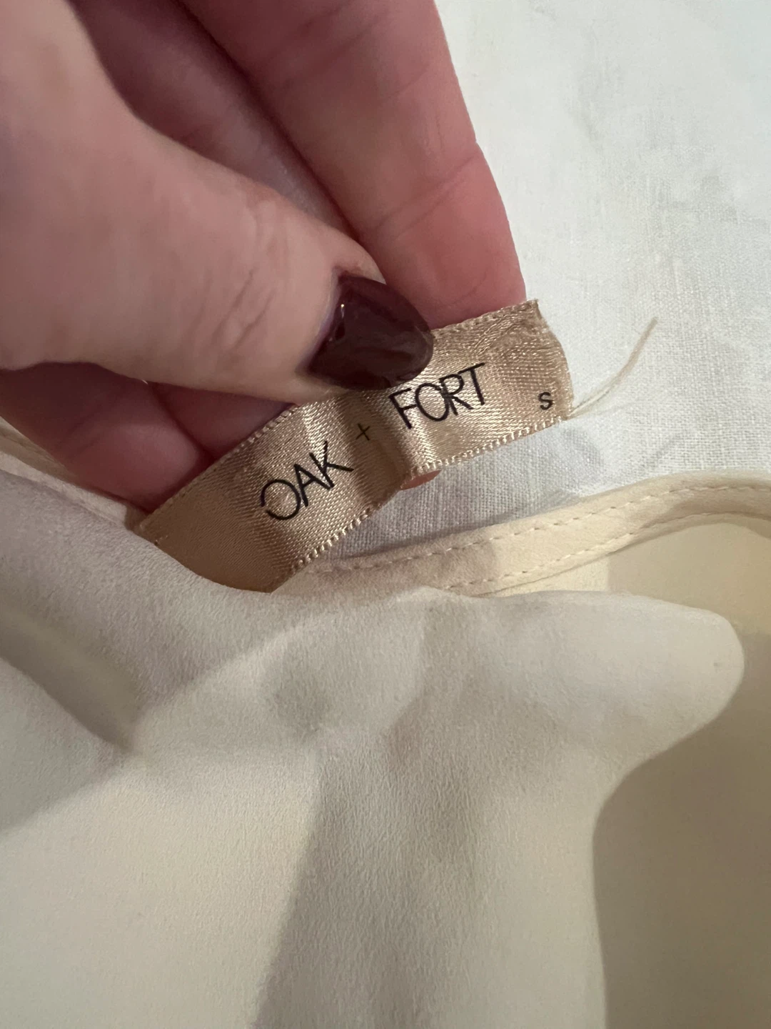 OAK + FORT Cream Long Sleeve Button-Up Shirt - Size S - photo 4