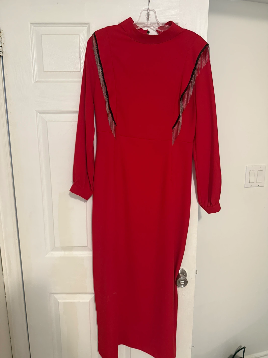Red Beaded Fringe Dress - photo 2