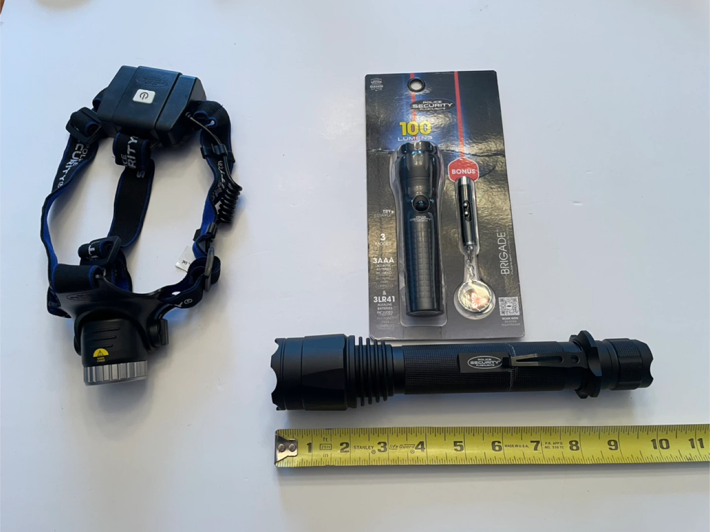 Police Security Brigade Flashlight Set with Headlamp
