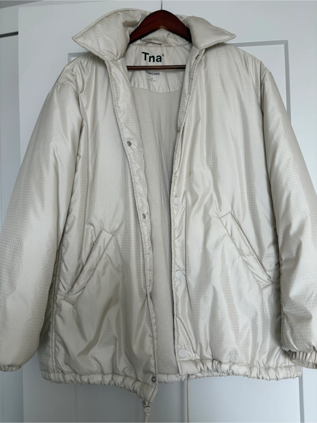 TNA Coaches Jacket Beige Size S
