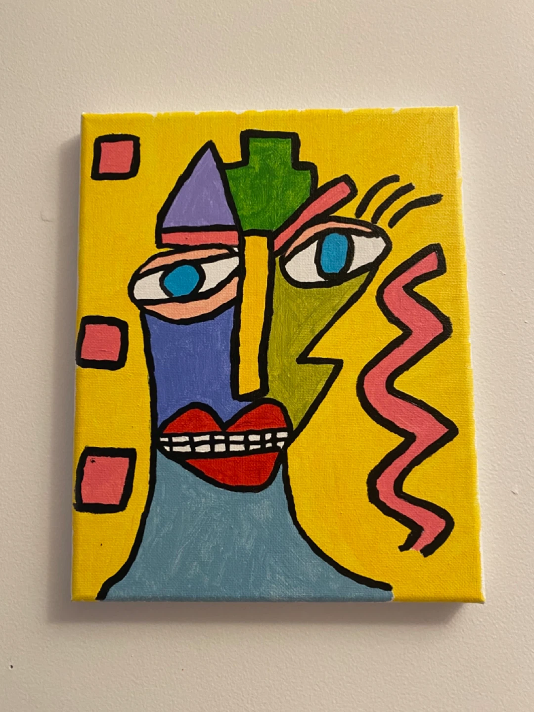 Abstract Face Canvas Painting