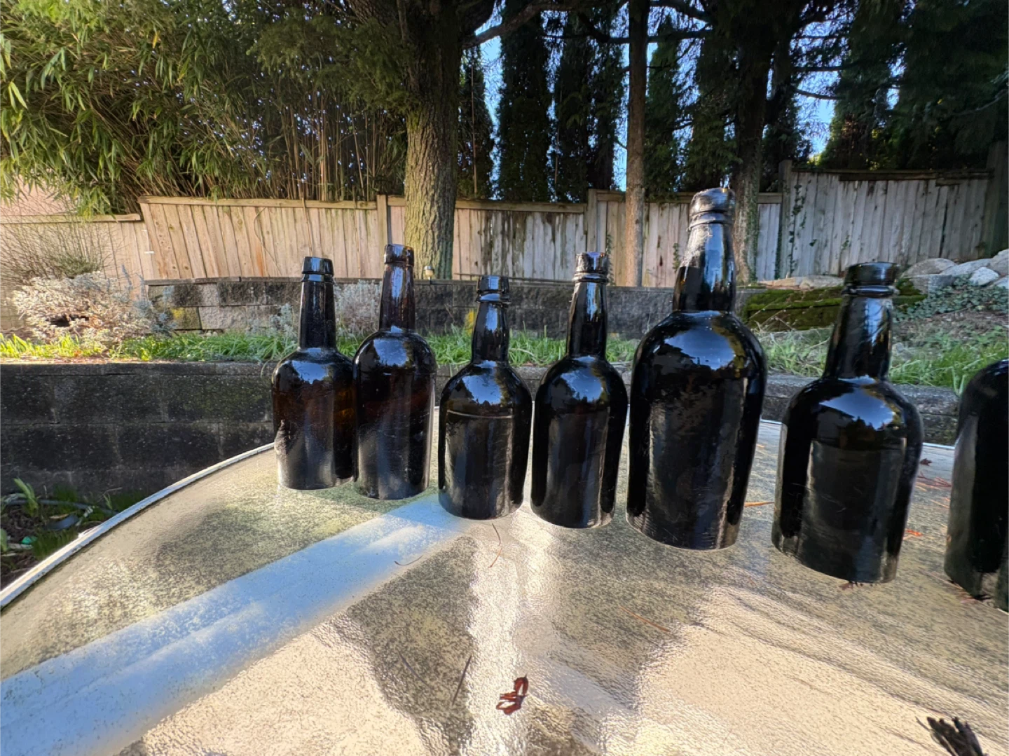 Assorted Vintage 1850s BLACK Glass PIRATE Bottles - photo 3