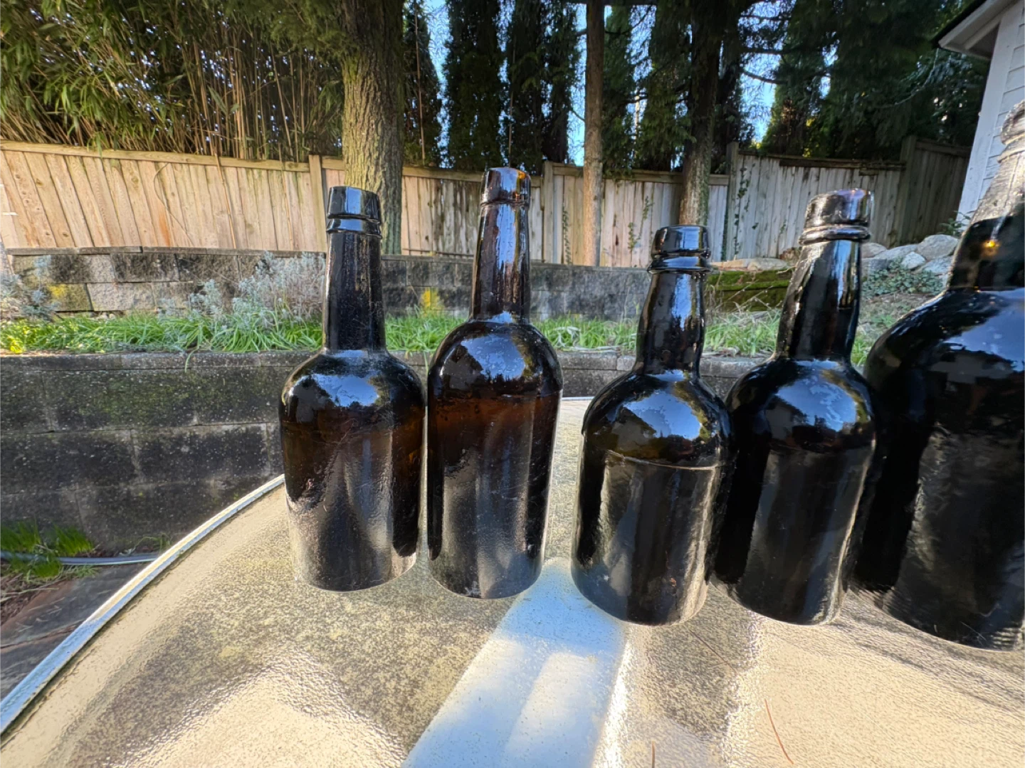 Assorted Vintage 1850s BLACK Glass PIRATE Bottles - photo 5
