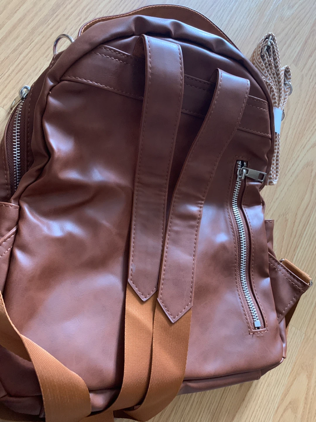 Brown Faux Leather Mini Backpack - photo 2
