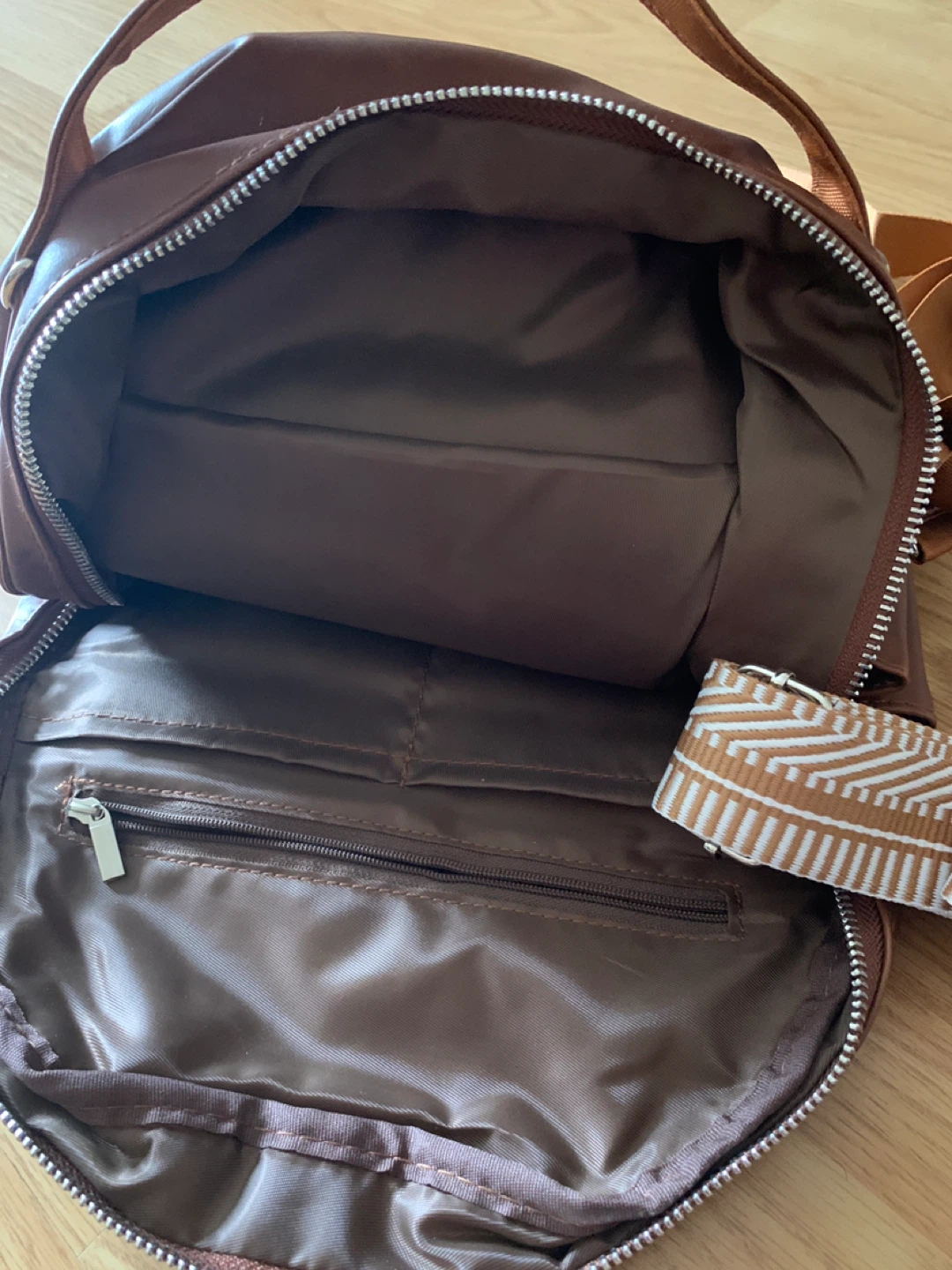 Brown Faux Leather Mini Backpack - photo 4