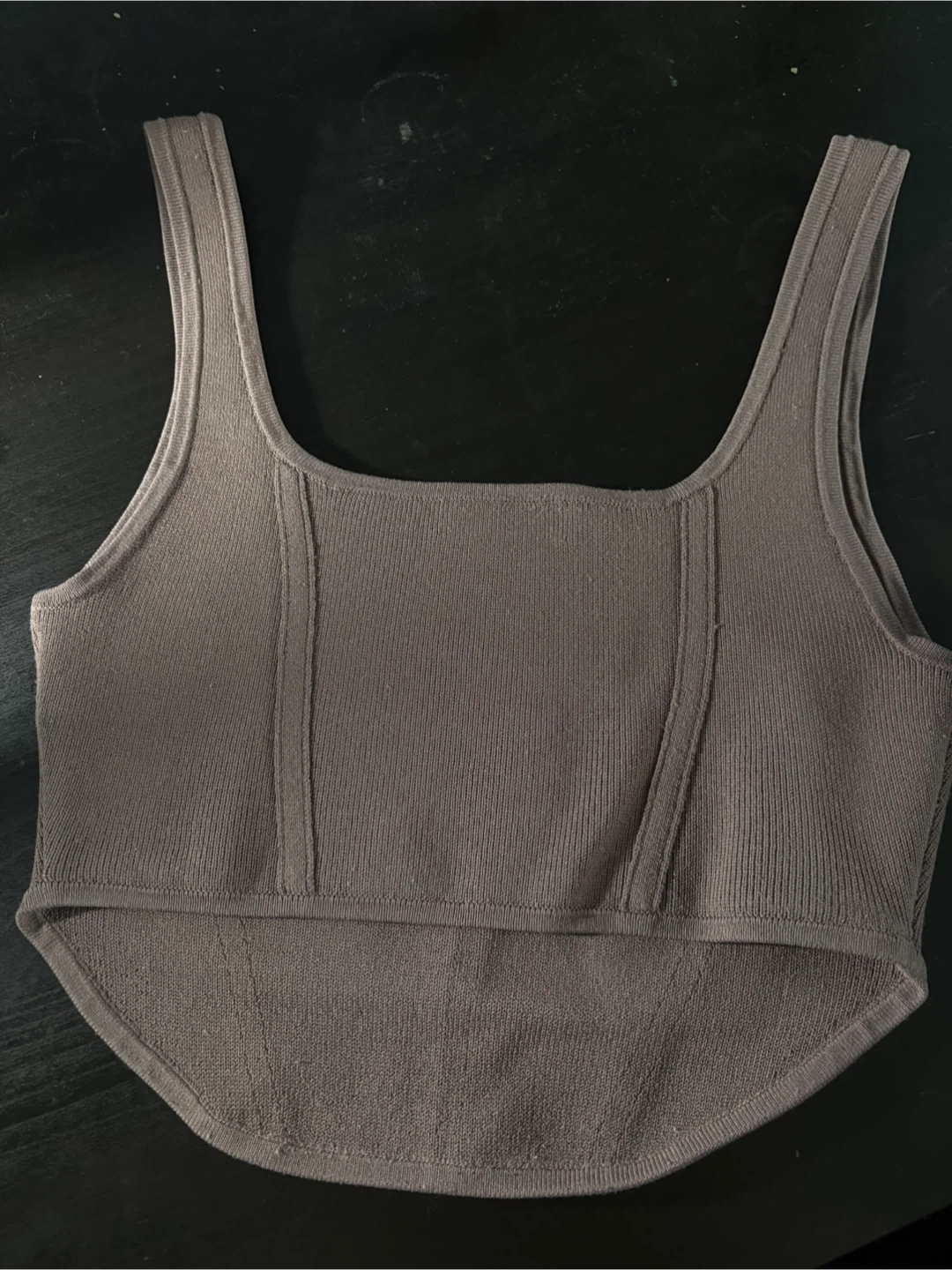 Babaton Brown Ribbed Corset Tank Top Size S - photo 4