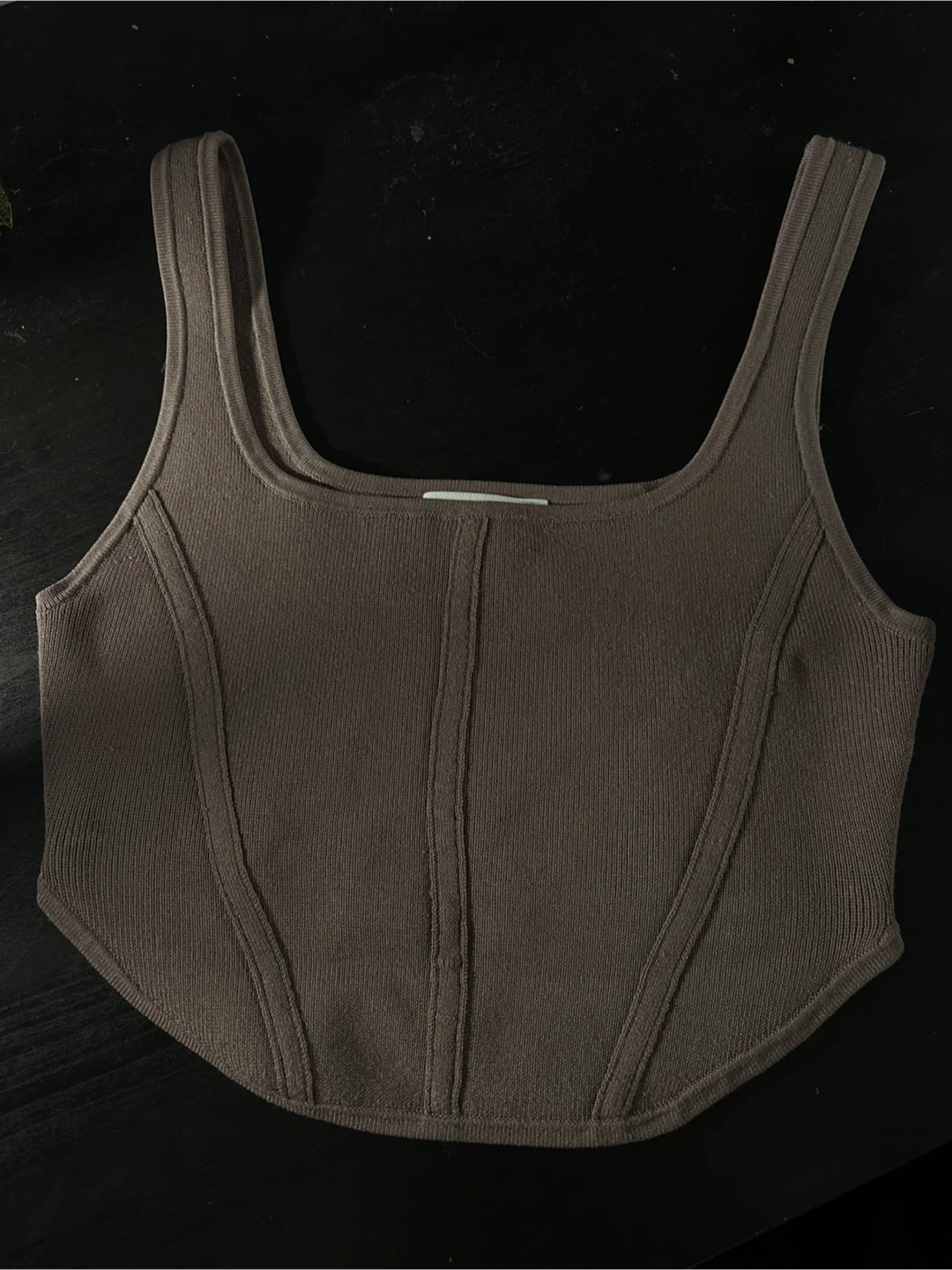 Babaton Brown Ribbed Corset Tank Top Size S - photo 3