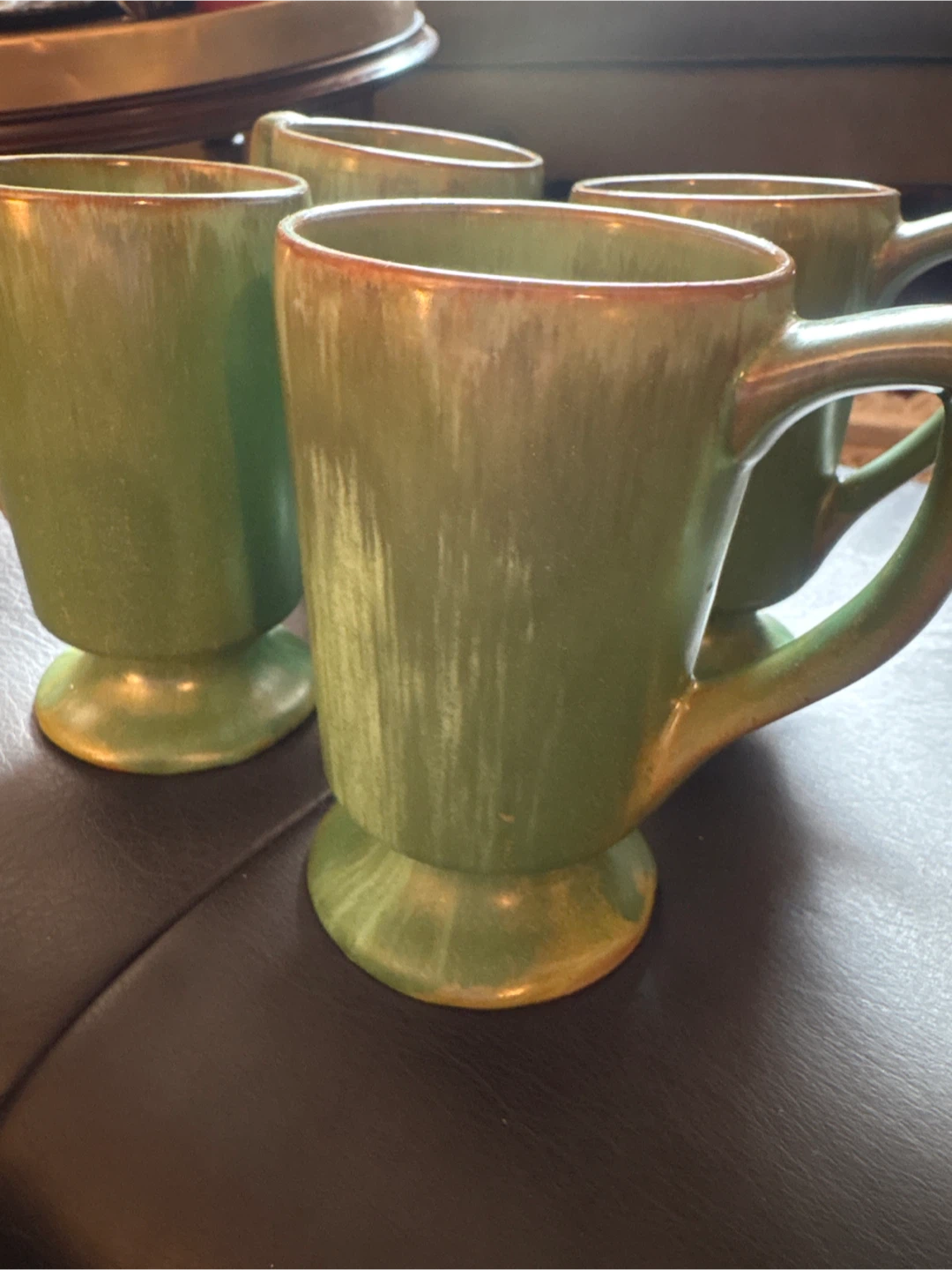 4 MCM Green Ceramic Mugs with Handles 🥕 - photo 2