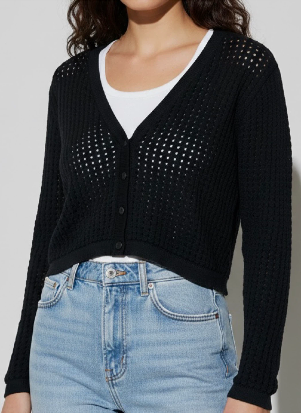 Black Cropped Cardigan - photo 2