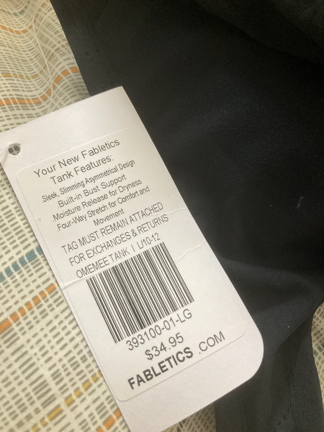 Fabletics Large Black Asymmetrical Tank Top Size LG - photo 3