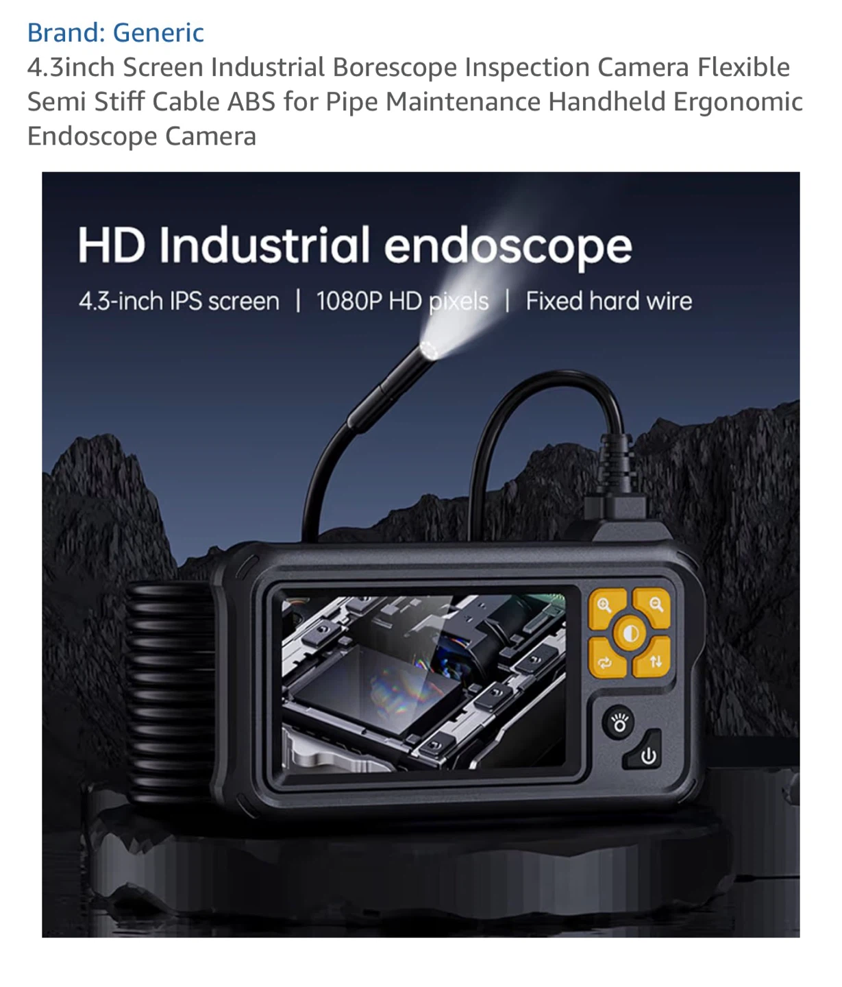 Generic Industrial Borescope Inspection Camera 4.3-inch