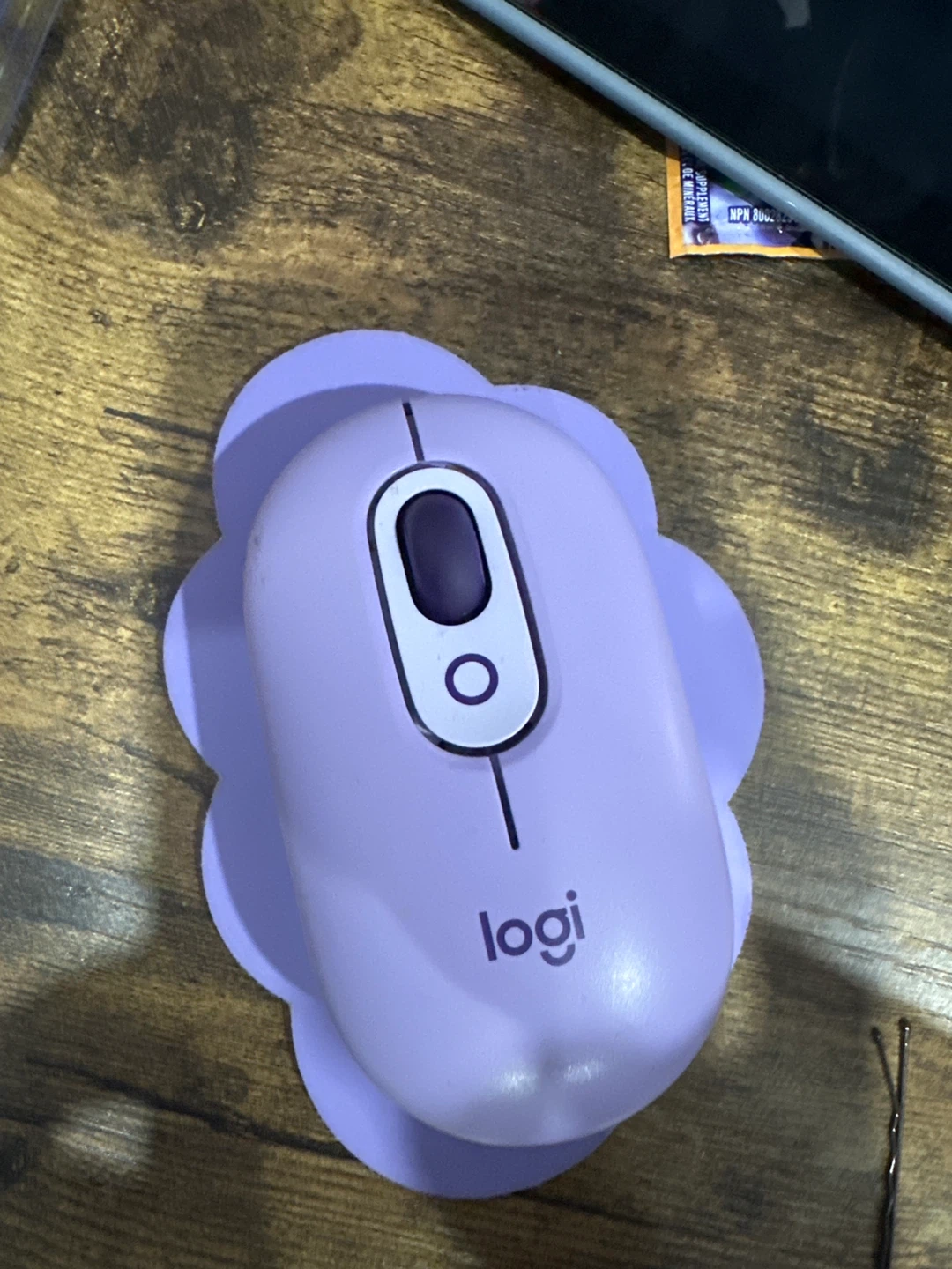 Purple computer desk mat and cloud shape wrist pad - photo 4