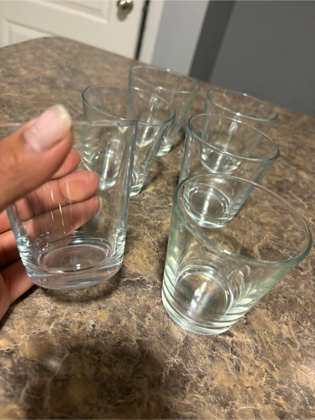 Set of 6 Clear Glass Votive Candle Holders