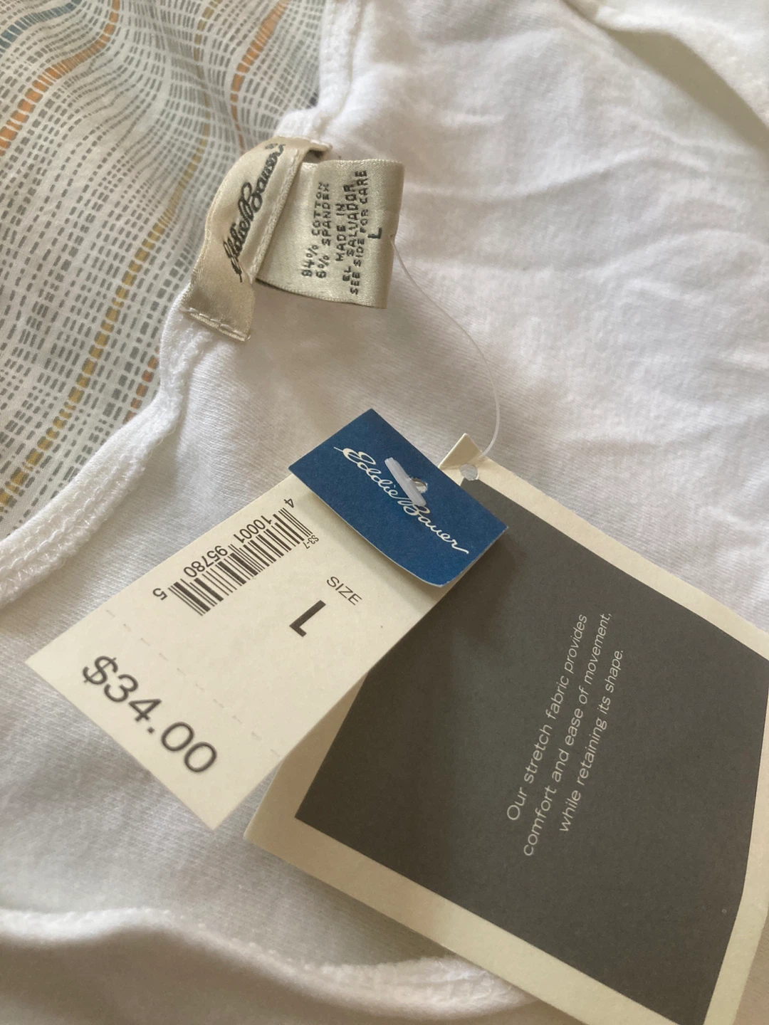 Eddie Bauer Large Women's White Cotton Blend T-Shirt Size L - photo 2