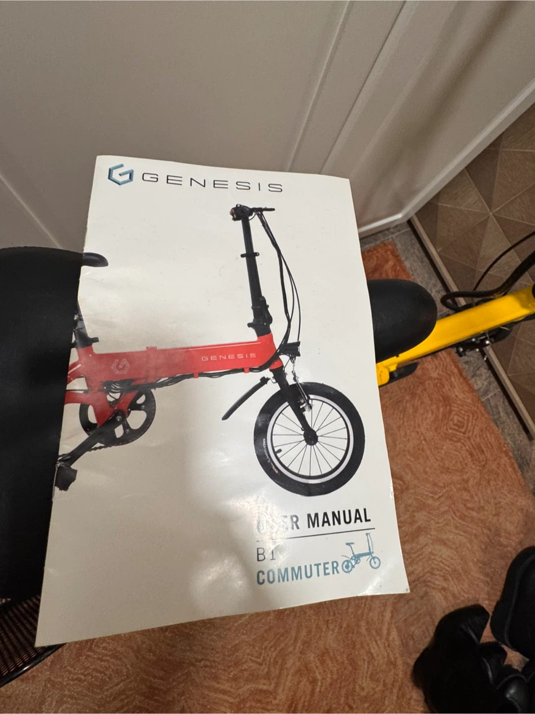 Genesis "B1" Yellow Commuter Folding Electric Bicycle - photo 2