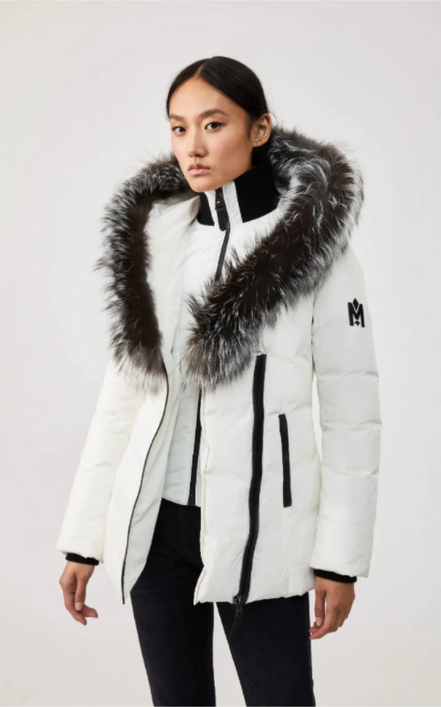 Mackage Adali Puffer Jacket Size XS White Down Filled Fur Trim - photo 4