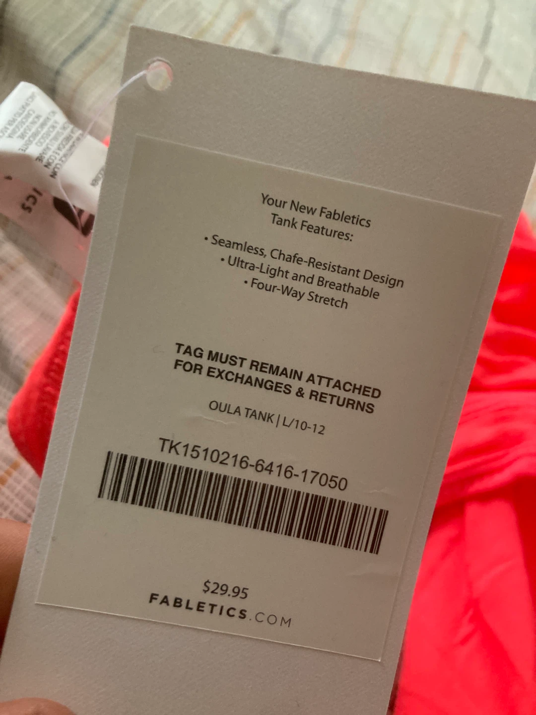 Fabletics Oula Tank Top Large- Neon Pink - L/10-12 - photo 2