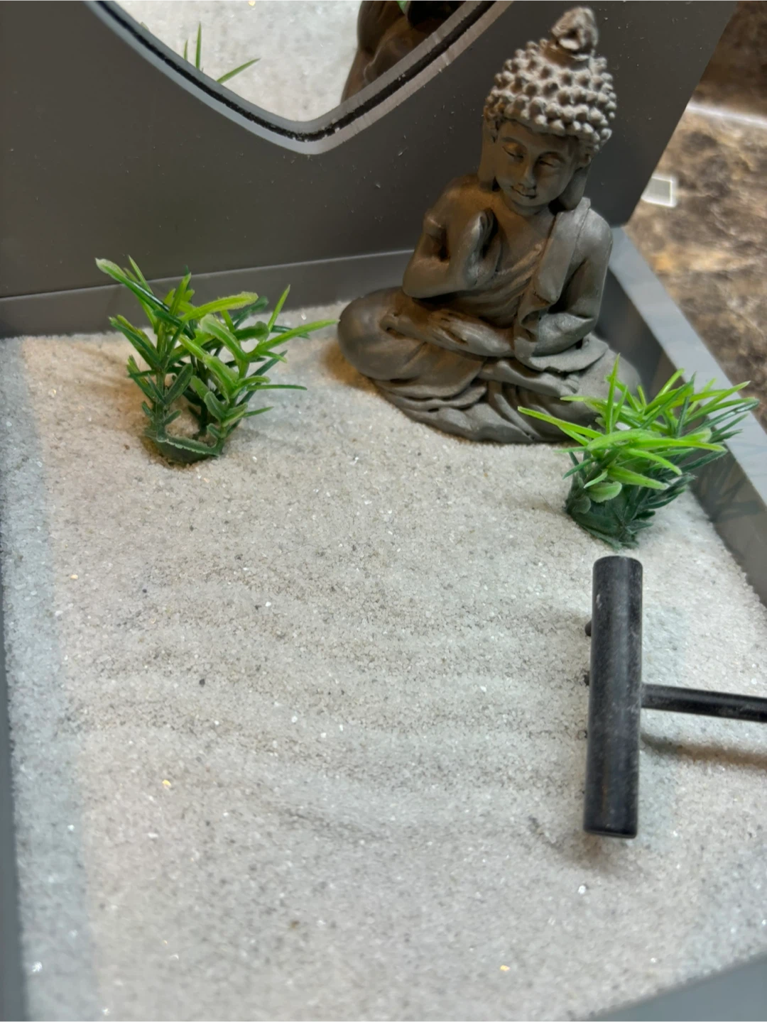 Zen Garden Desktop Decor with Buddha and Mirror - photo 2