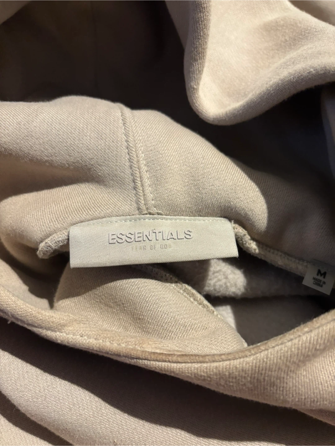 ESSENTIALS Fear of God Hoodie Beige Size M - photo 5