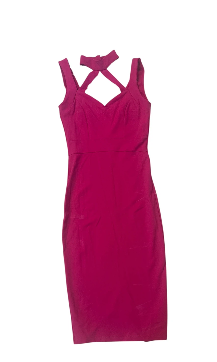 Hot Pink Halter Neck Dress