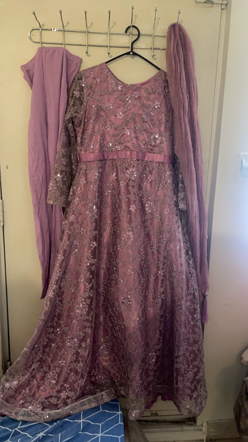 Women's Embroidered Gown with Dupatta