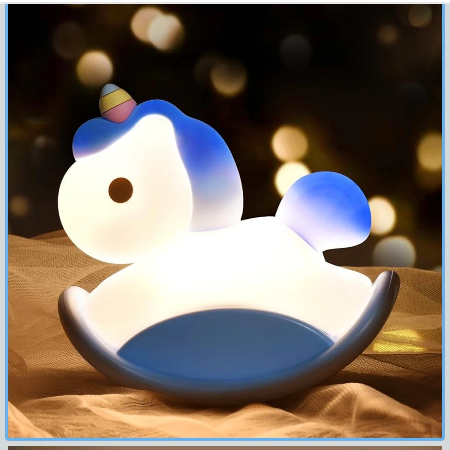 Blue Unicorn Night Light – Rechargeable LED Kids Beds