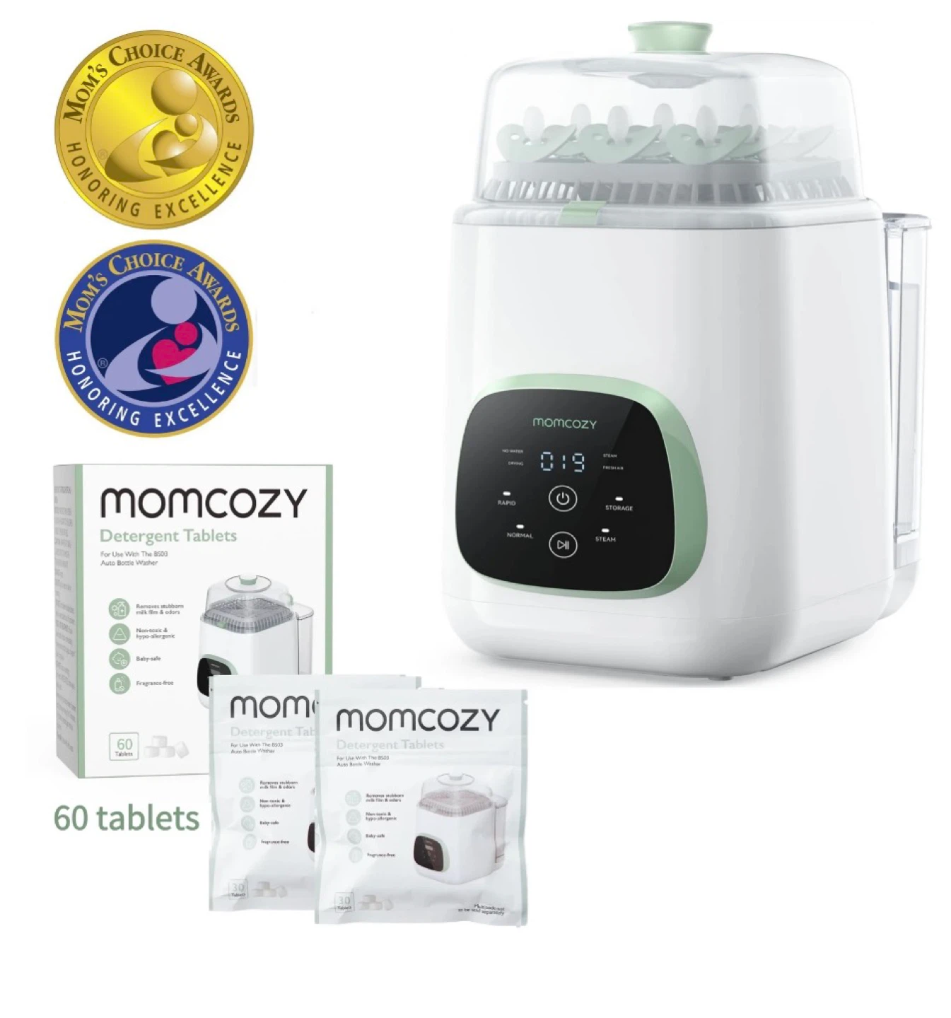 Momcozy Detergent Tablets for Auto Bottle Washer - 60 Count