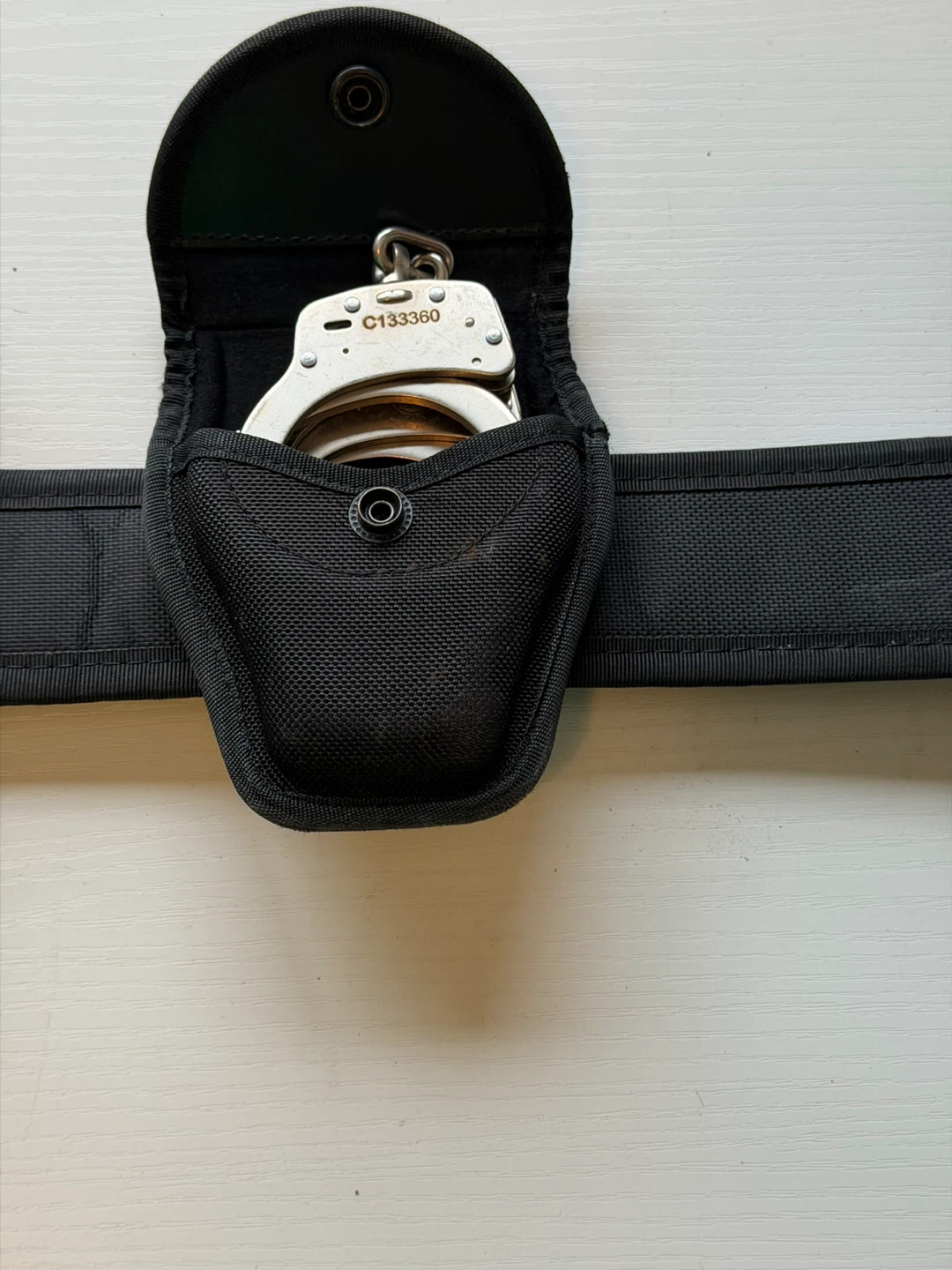 Black Utility Belt with Holsters and Handcuffs - photo 4