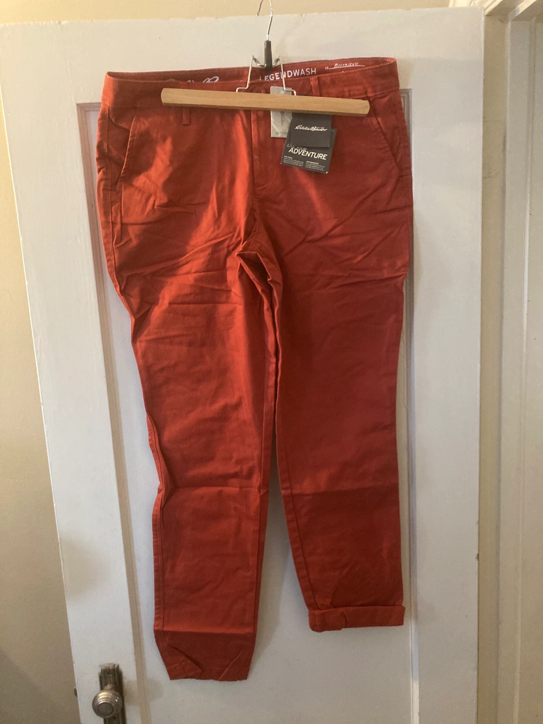 Eddie Bauer size 8 Boyfriend Slim Leg Pants - Red - photo 2