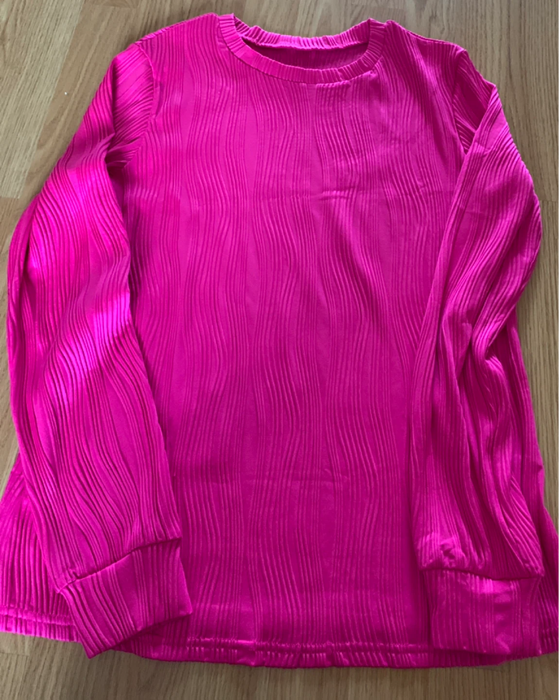 Pink Textured Long Sleeve Top