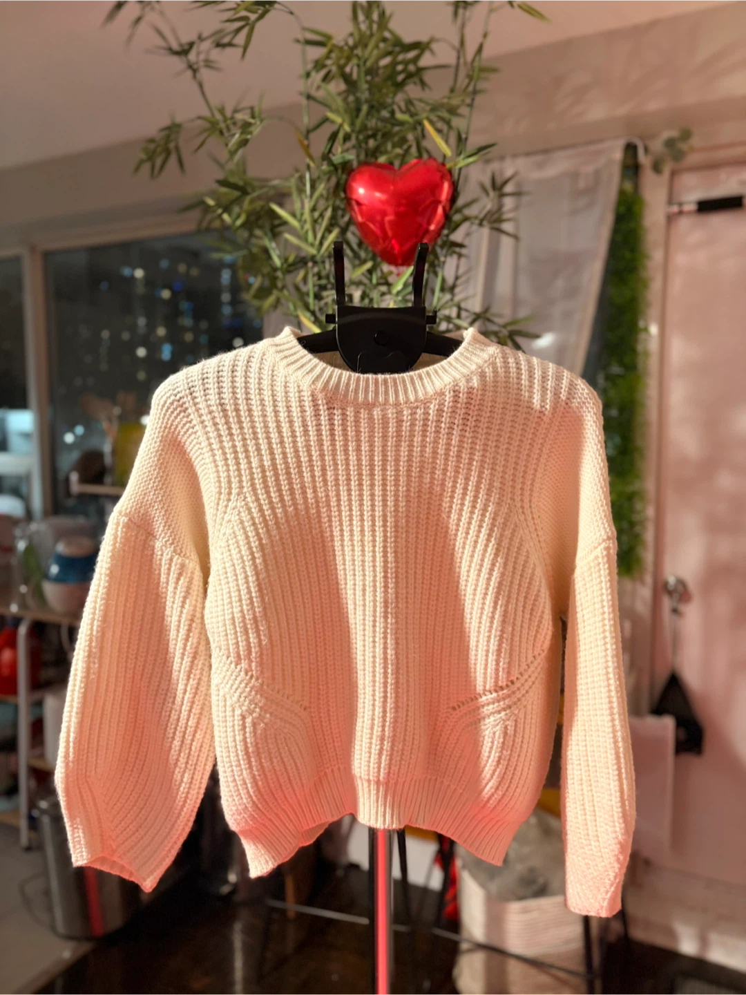 Tiara Cream Knit Sweater - Size Medium - photo 2