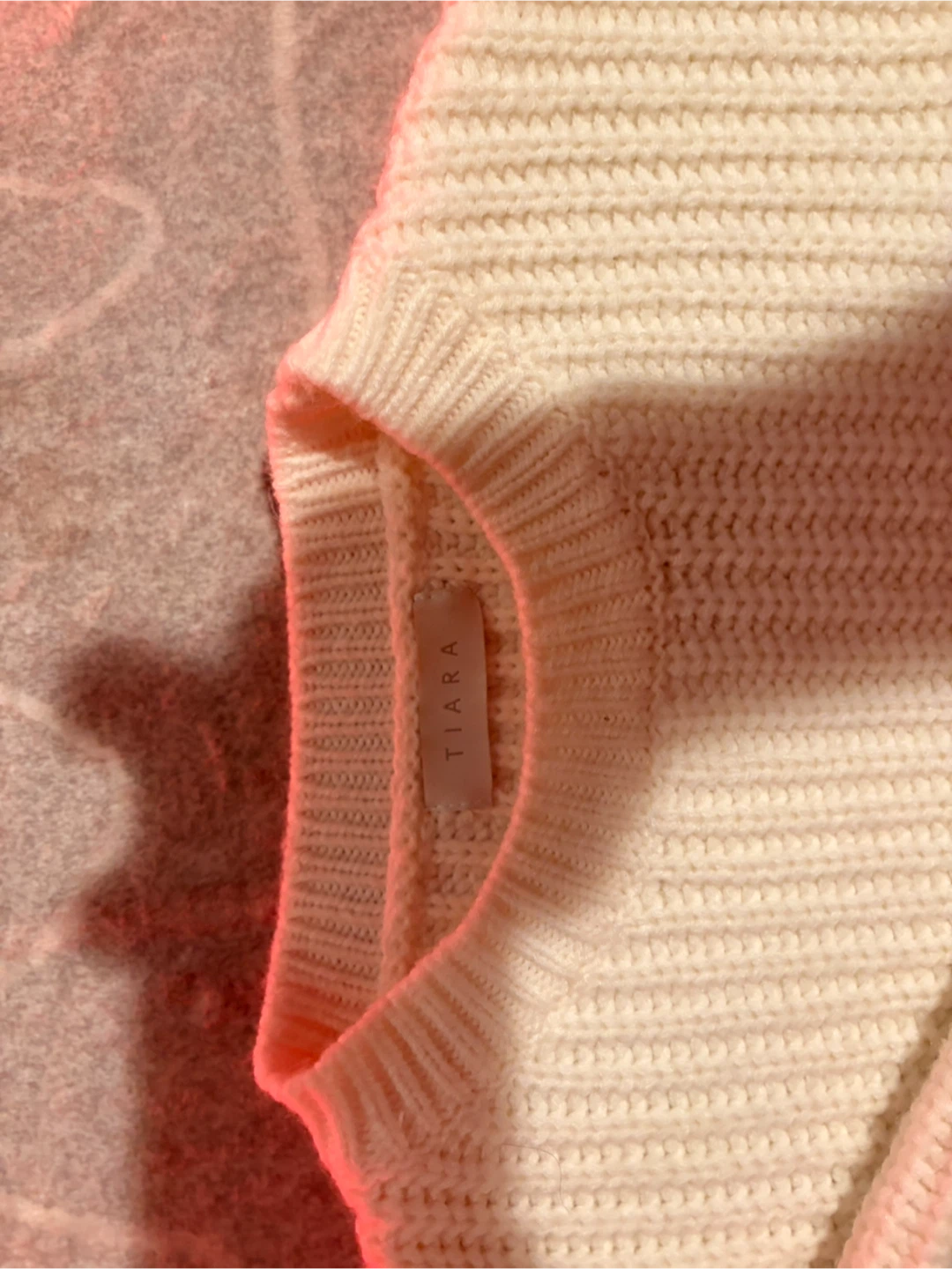 Tiara Cream Knit Sweater - Size Medium - photo 3