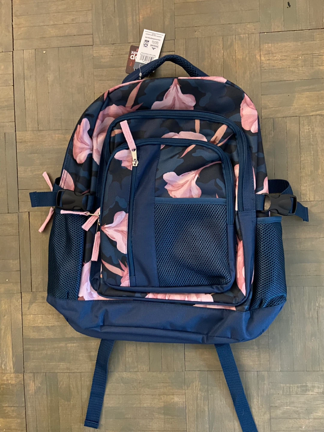 Navy Blue Floral Backpack