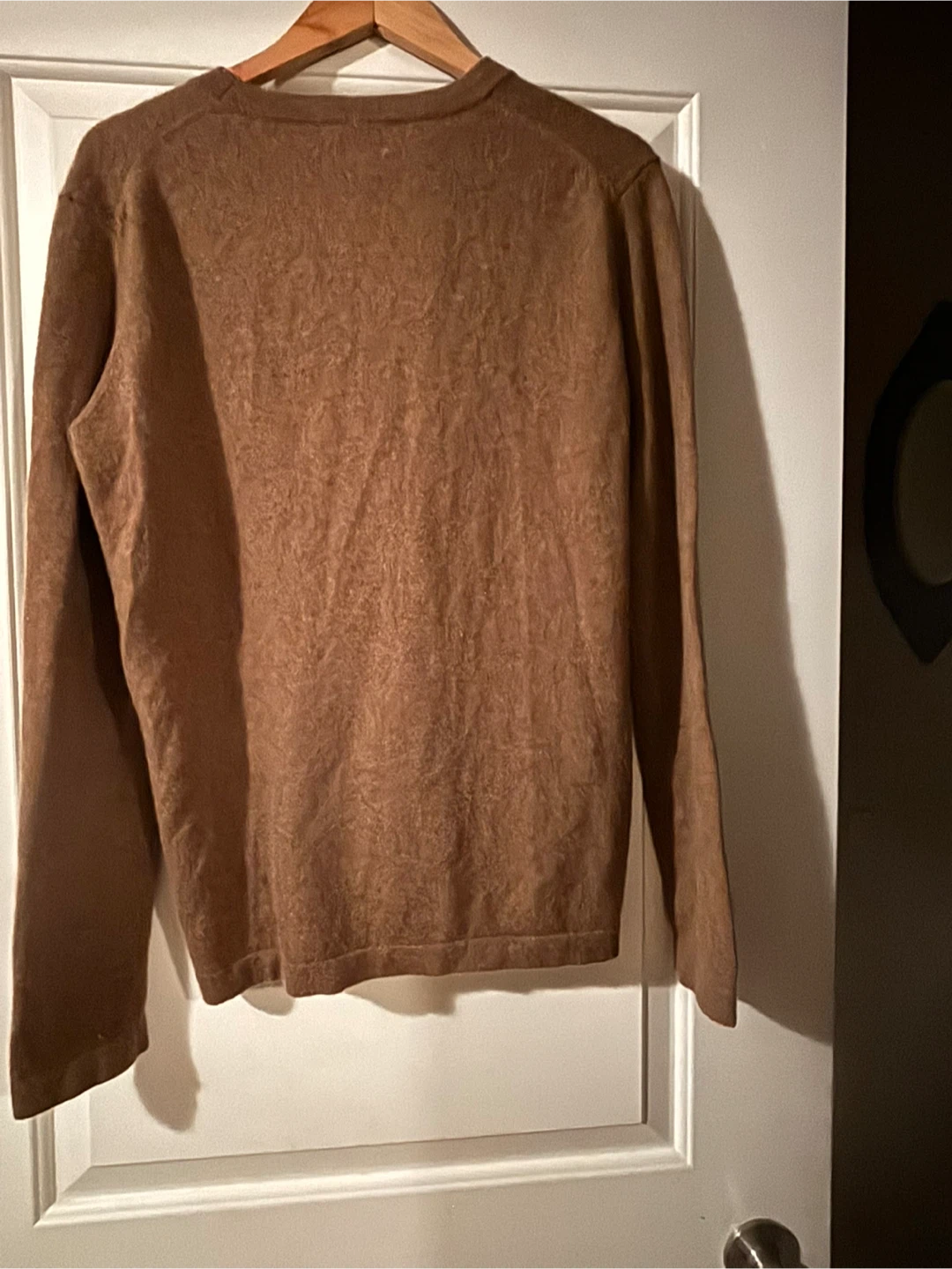 Brown V-Neck Cashmere Cardigan Sweater, size S - photo 5