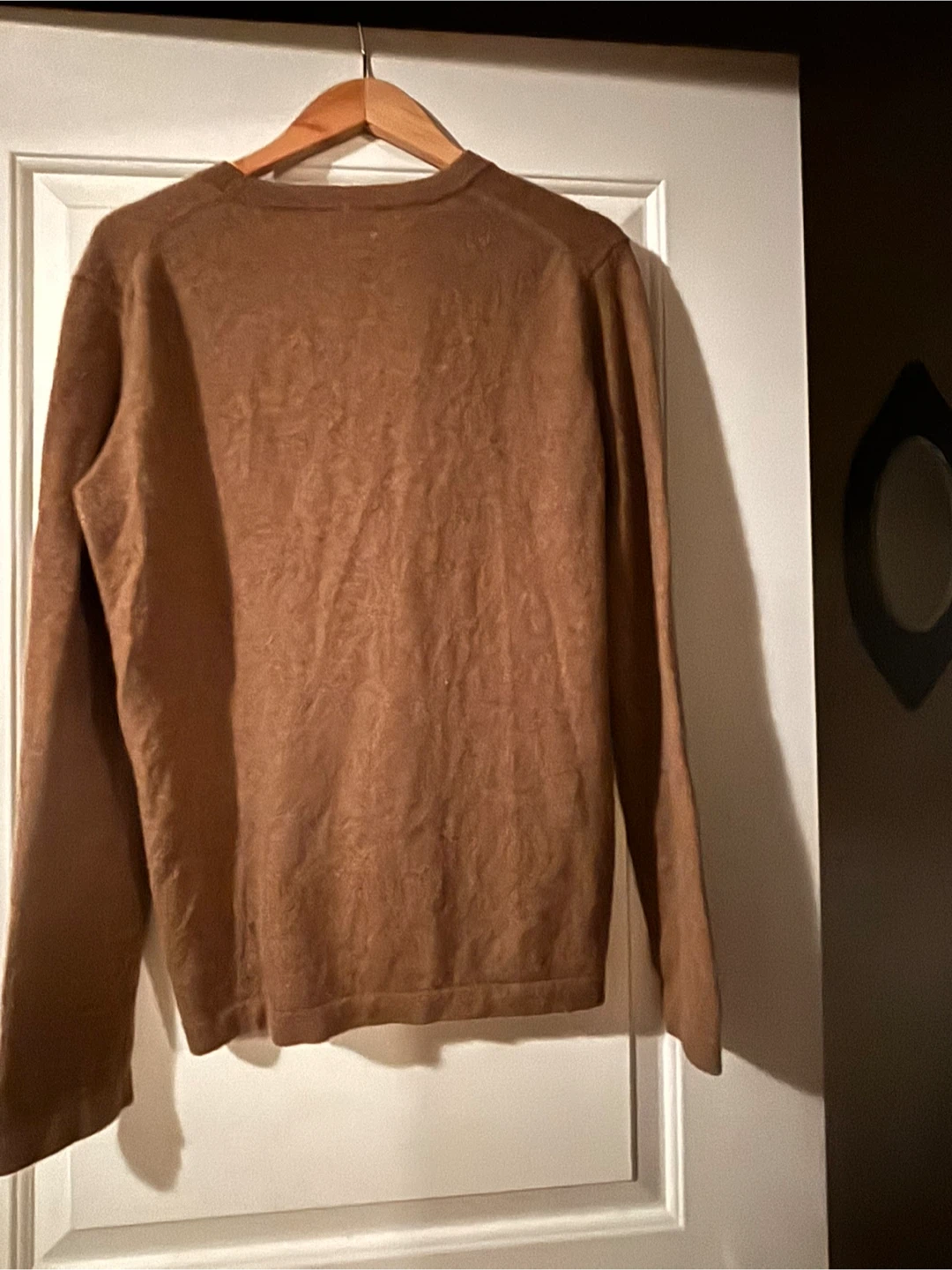 Brown V-Neck Cashmere Cardigan Sweater, size S - photo 4