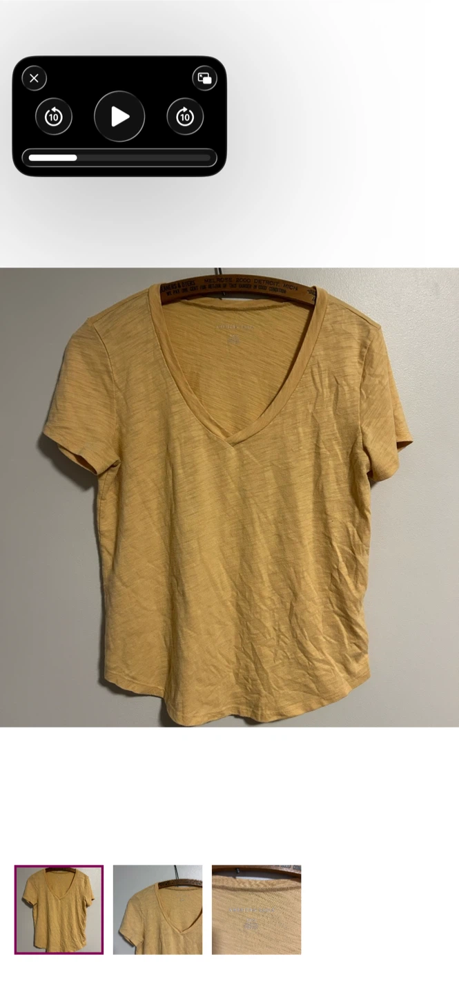 American Eagle Yellow V-Neck T-Shirt