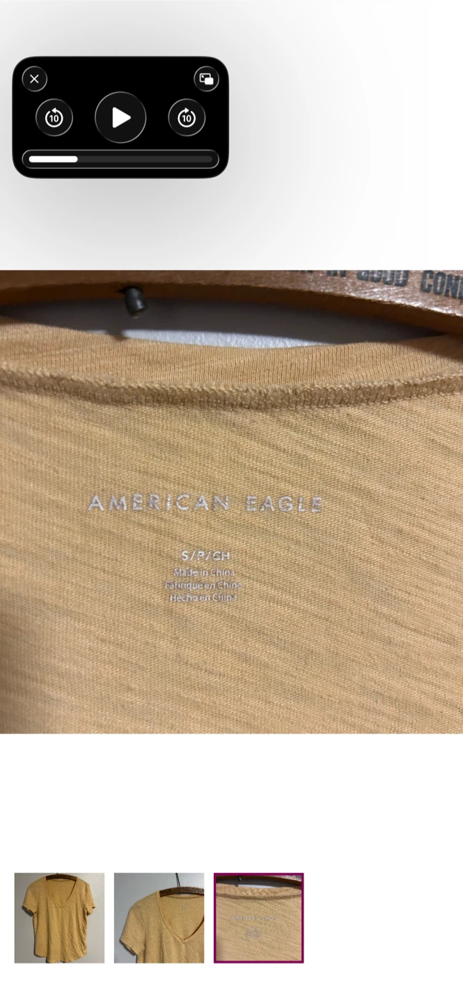 American Eagle Yellow V-Neck T-Shirt - photo 3