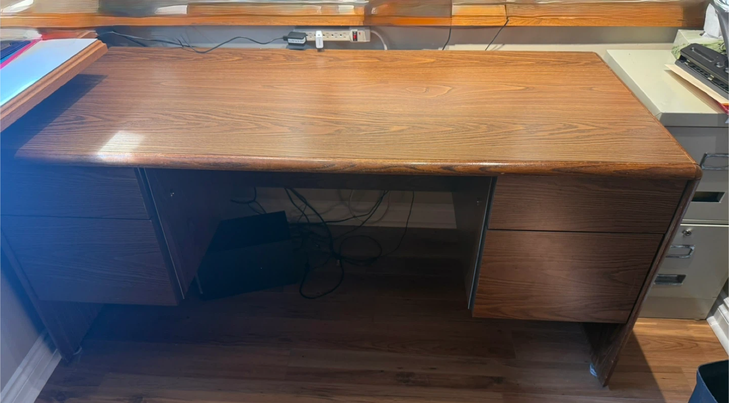 Wooden Executive Desk with Drawers