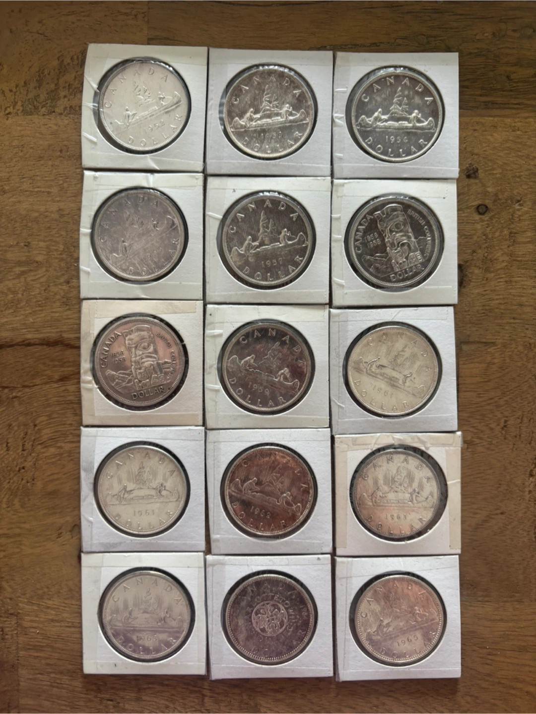 Canadian Silver Dollar Lot (1952–1965) – 15 Coins – AU/BU - photo 2