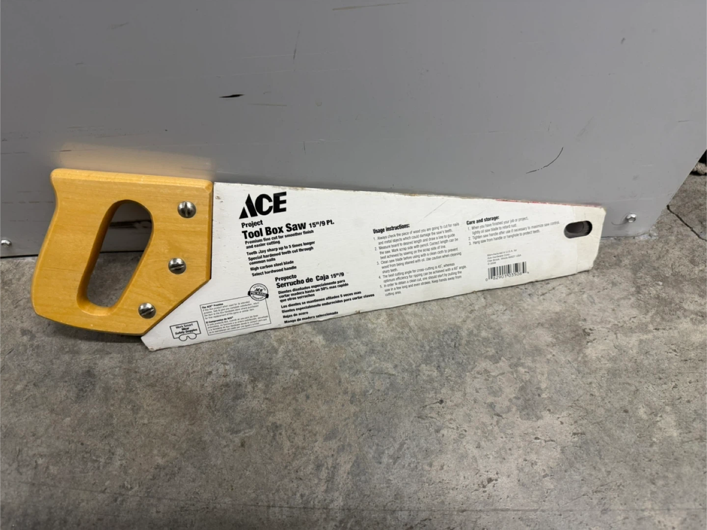 ACE Hardware Tool Box Saw 15" 9 TPI