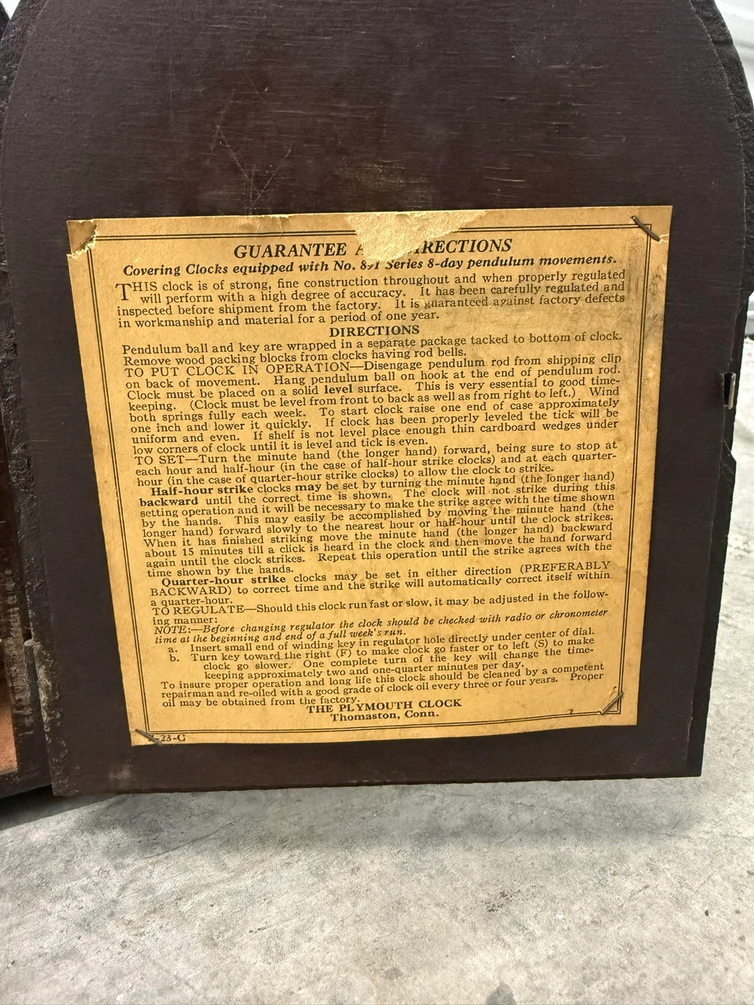 Seth Thomas Mantel Clock - "The Plymouth Clock" - photo 4