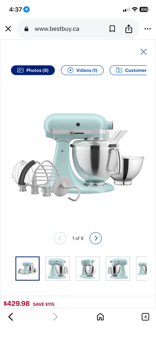 KitchenAid Artisan Stand Mixer - Ice Blue - photo 3