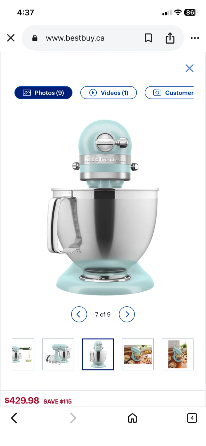 KitchenAid Artisan Stand Mixer - Ice Blue - photo 4