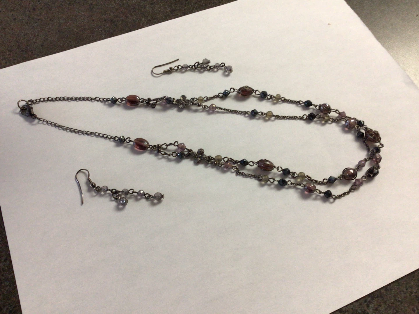 Vintage Beaded Necklace and Earring Set
