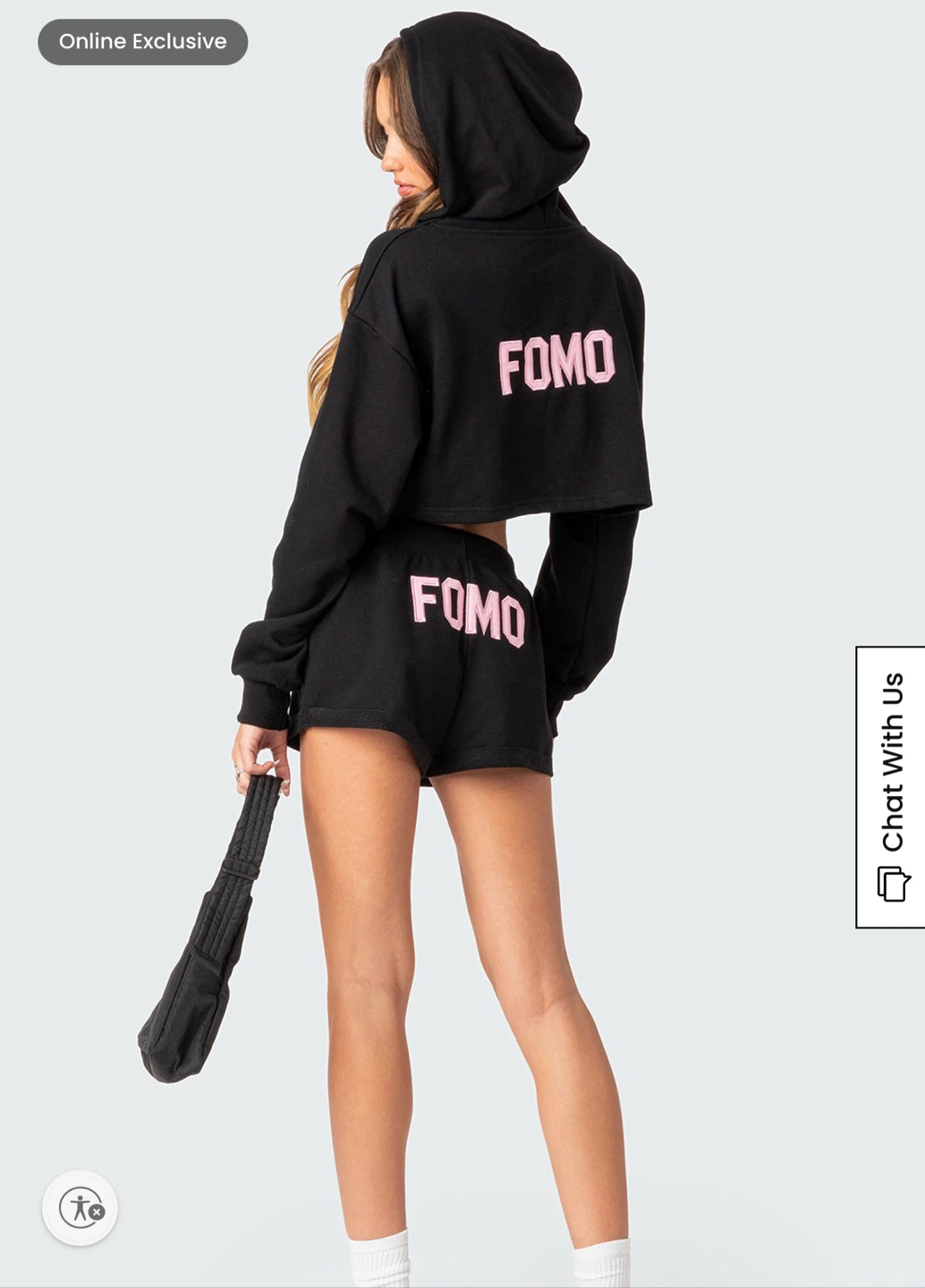 Edikted FOMO Cropped Hoodie & Shorts Set Size S - photo 3